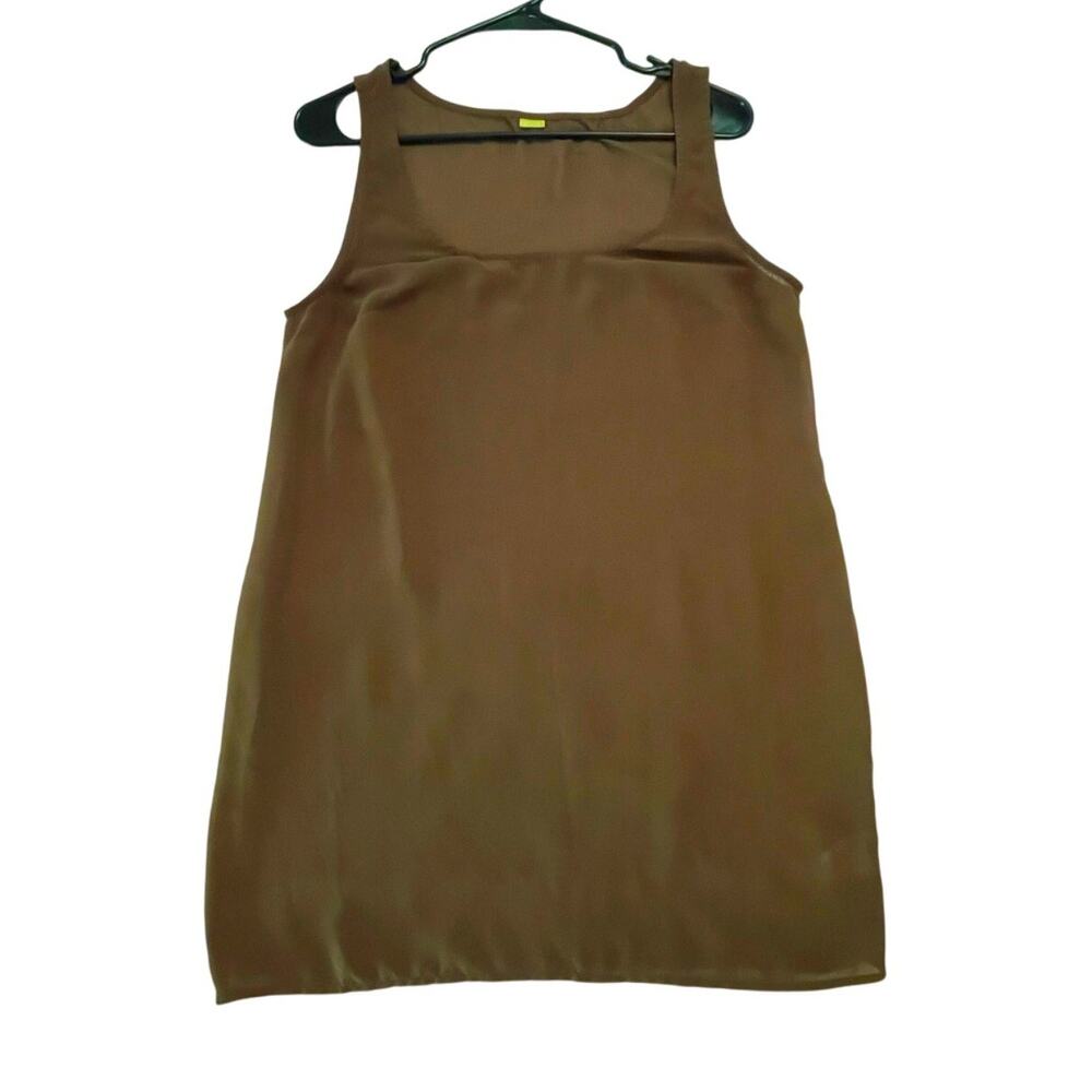 Maeve Sheer Brown Silk Top Women’s M 30" Long Lightweight Layering Blouse - EUC